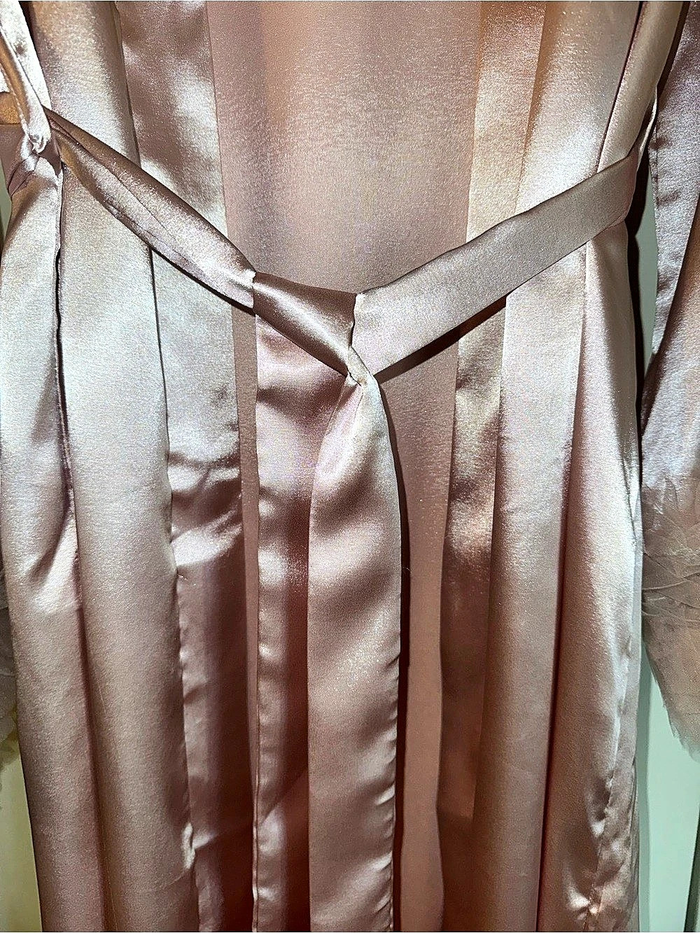 Pink Satin Robe with Ruffle Cuffs NWT - Picture 4 of 9